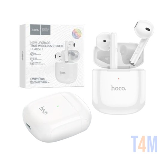 Auscultadores True Sem Fio Hoco EW19 Plus Delighted Bluetooth V5,3 Branco